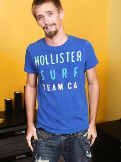 Hairy gay Augustine gives different views of his inviting big cock
