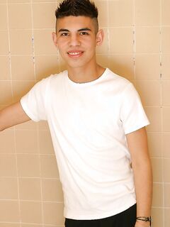 Hot Latin boy Kevin shows his skinny body and fondles his hairy