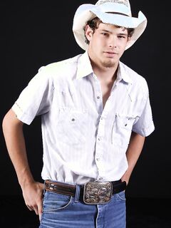 Naughty gay cowboy Wyatt shows his cock and body in a cute