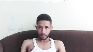 Hot Guy with Huge Penis Nuts on the Couch
