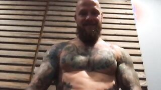 Tatted Str8 Guy Pumps another Big Load