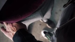 Biker Sucks my Big Cock in the Stairwell.