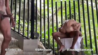 slutty twink fucked hard by two black bulls