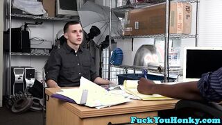 Cocksucking str8 guy anal bangs in office