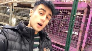 Risky masturbation at work - filling condom with cum