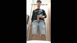Mall toilet jerk off