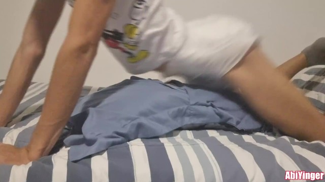ABDL diaper Boy Jerking Off while Humping a Pillow