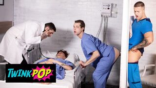 TWINKPOP - Twink Nurse Benjamin Blue Sucks Clark Delgaty's Big Cock Through