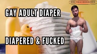 Gay adult diaper - diapered & fucked