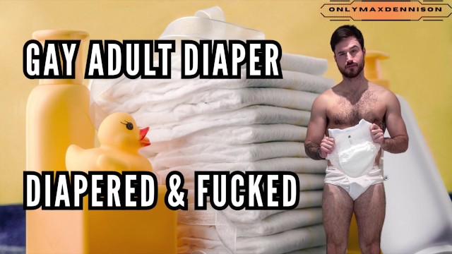 Gay adult diaper - diapered & fucked