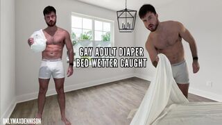 GAY ADULT DIAPER BED WETTER CAUGHT
