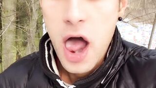 Cum play on tongue and swallowing load from cruiser