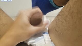 Twunk Wearing Sexy Socks Cumming in his nappy