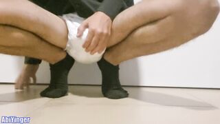 Bro Loves To hide his nappy under his Work Uniform
