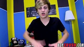 Handsome twink dildo pleasing solo