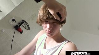 Cute boy in the bathtub gets a handjob EastBoys