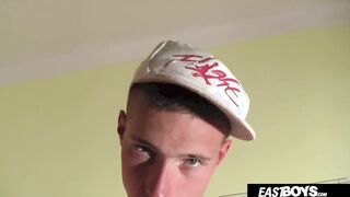 Smooth hot boy Tim Law jerking off his big dick