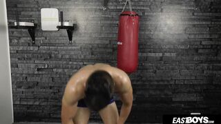 Hot muscle boy Kent Mills shows his abs