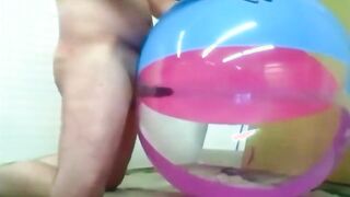 Daddy Plays with Inflatable Beach Ball Sex Toy