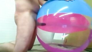 Daddy Plays with Inflatable Beach Ball Sex Toy