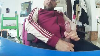Big-Cock Bear Masturbating on Webcam