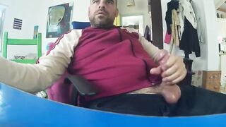 Big-Cock Bear Masturbating on Webcam