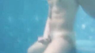 Big-Cock Man Masturbates Outdoors: Underwater Cum Explosion!