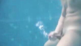 Big-Cock Man Masturbates Outdoors: Underwater Cum Explosion!