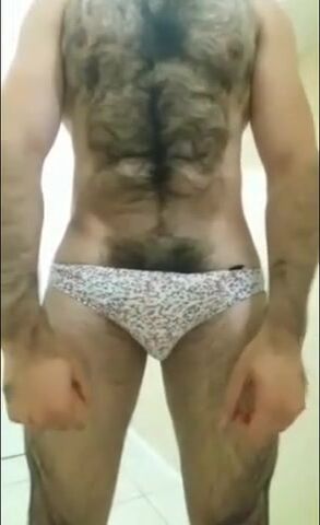 Muscle Man Strokes His Big Cock and Flexes