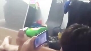 Asian Twink Cums While Watching Porn