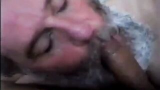 Bearded Daddy Sucks and Swallows