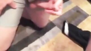 Big-cock amateur gets a blowjob from his buddy and cums hard