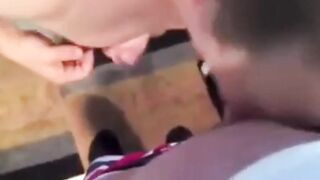 Big-cock amateur gets a blowjob from his buddy and cums hard