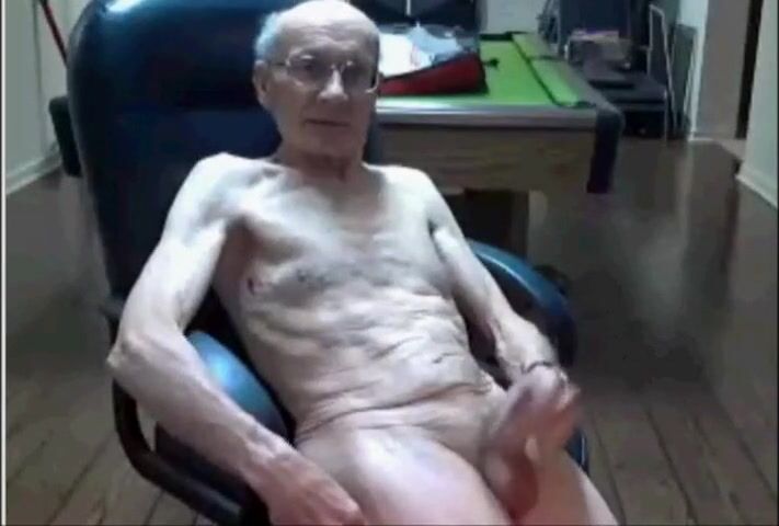 Skinny Grandpa Strokes Solo
