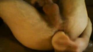 Hairy Twink Rides His Big Dildo
