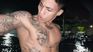 Muscle Latino boy Lucian Reed shows off his hot body
