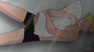 Naruto has an erotic dream and ends up rubbing his cock on