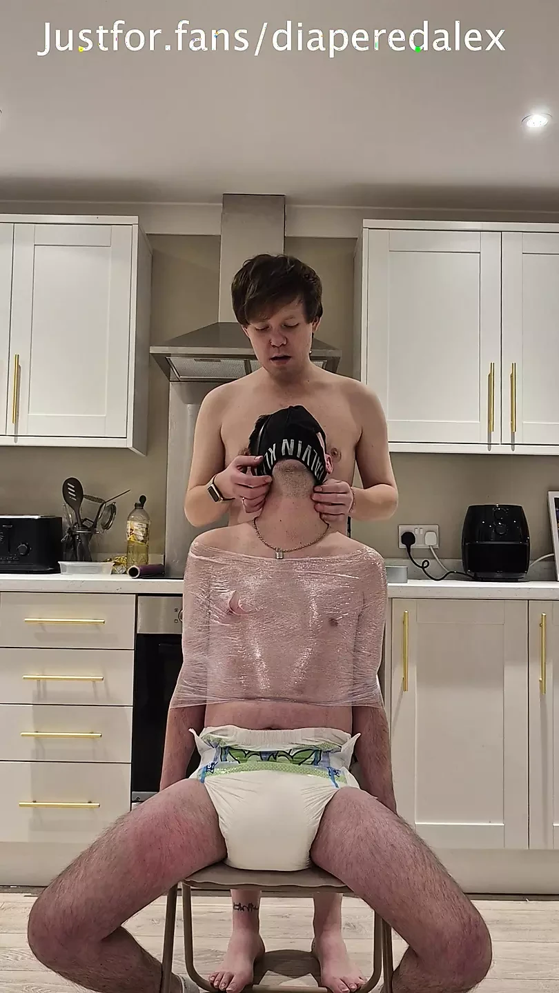 Nappy Twink Tied to a Chair