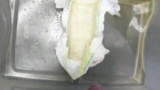 Pissing in my Sex Doll's Soaked Baby Nappy