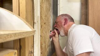 Blowing Thick Cock Master at the Gloryhole