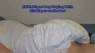 ABDL Nappy Twunk Playing With His Nappy on The Bed