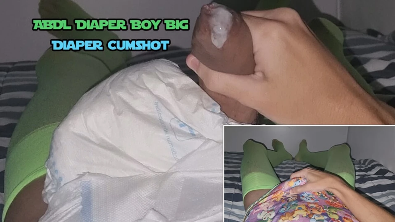 ABDL nappy Twink Big Nappy Cumshot