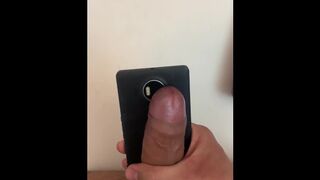 CUMING on my STEPDAD’S PHONE
