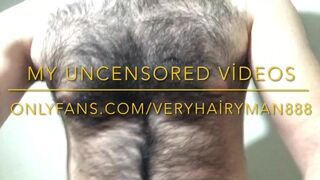 Natural Alpha Hairy Bro jerking off and big cum on the table