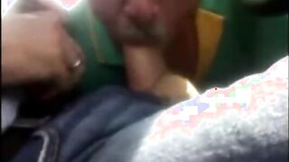 Stranger Sucks Dad's Cock in Car - Amateur Outdoor Blowjob