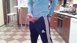 Cumming in my New Kitchen with my Big Cock