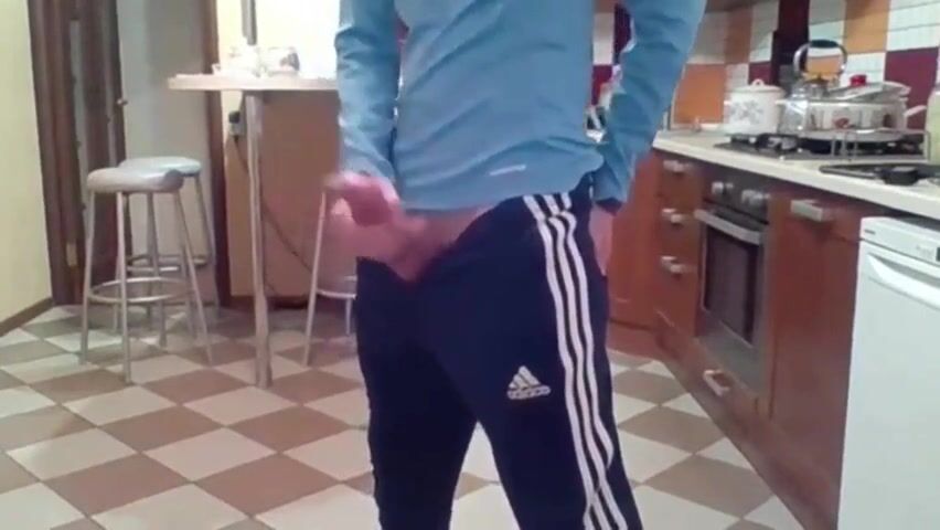 Cumming in my New Kitchen with my Big Cock