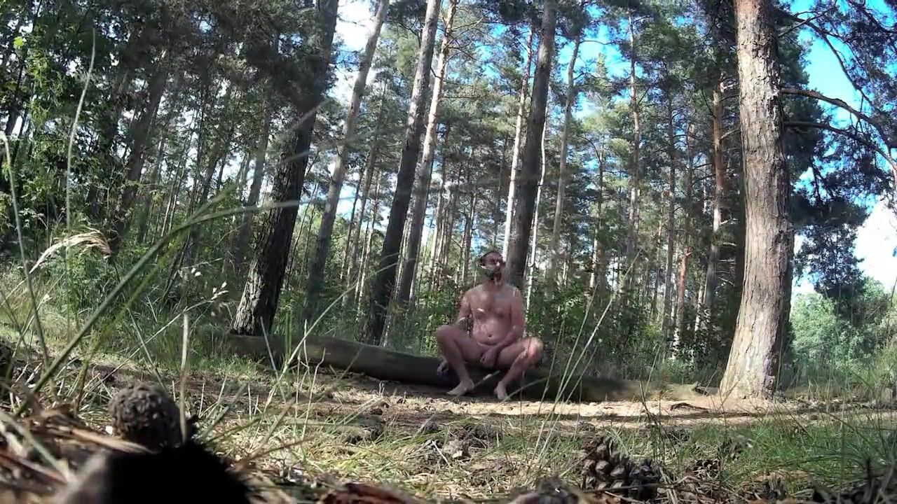 Daddy Caught Stroking in the Woods