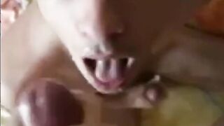 Amateur Bukkake Blowjob with Cum-Hungry Men