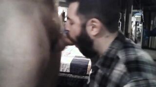 Big-Cock Bear Amateur Gets a Face Full of Cum